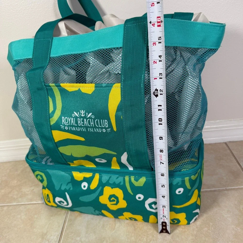 Royal Caribbean Beach Club Tote Bag Teal Mesh Insulated Cooler Paradise Island